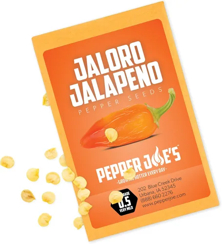 Pepper Joe's Jaloro Semillas de pimiento jalapeño – Paquete de más de 10 semillas de pimiento jalapeño amarillo suave, cultivadas en Estados Unidos,