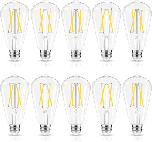 Miniatura 9 de GvvooHome - Bombillas LED regulables Edison, bombilla LED E26 equivalente a 60 W, luz blanca fría 4000K, bombillas vintage ST58, CRI de 90+, 6 W 600