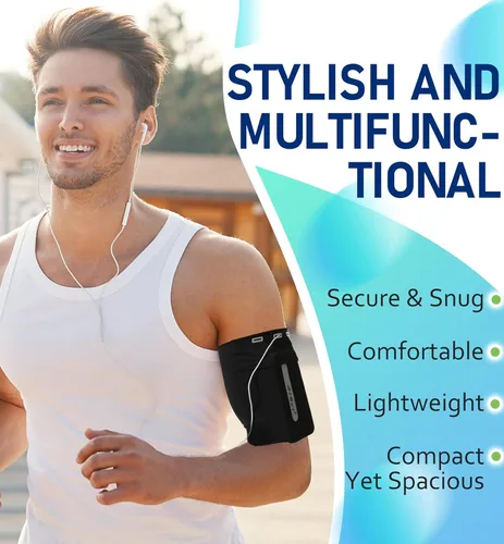 Miniatura 2 de HiRui Brazalete para Correr Manga Universal Brazalete Deportivo para Brazo Soporte para Teléfono Celular Brazalete para Ejercicio y Entrenamiento