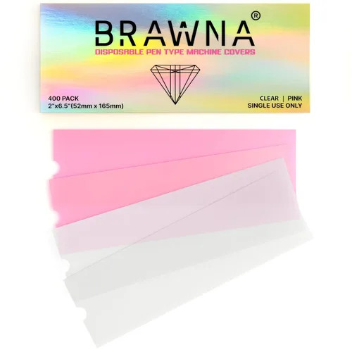 BRAWNA Paquete de 440 cubiertas inalámbricas para bolígrafo de máquina PMU - Cubierta de máquina de microagujas - Suministros de PMU - Color - Rosa
