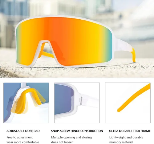 Miniatura 5 de MAXJULI Gafas de sol polarizadas para niños de 6 a 14 años, para deportes de béisbol al aire libre, ciclismo, protección UV400, 7705