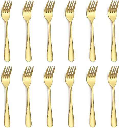 Miniatura 10 de Evanda Juego de Tenedores de Postre de 12 Piezas, Tenedor de Pastelería de Acero Inoxidable de 5.62", Tenedor de Aperitivos para Frutas, Pasteles