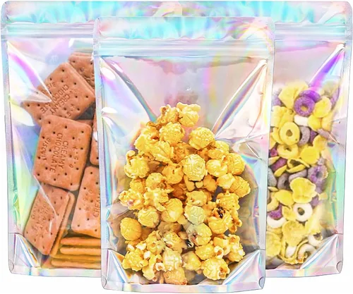 Miniatura 9 de NPLUX - Bolsas holográficas de Mylar resellables para embalaje y más, bolsas resellables para pequeñas empresas (paquete de 50, 5.5 x 8 pulgadas)