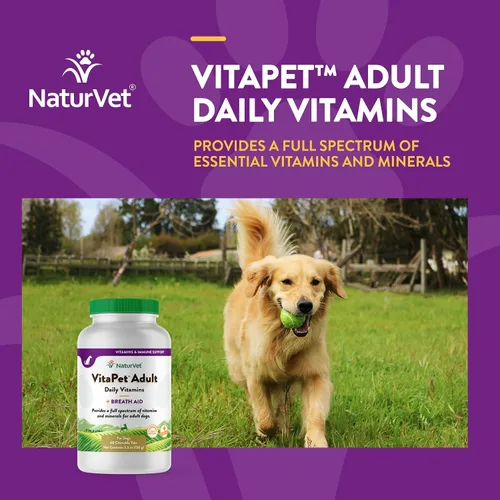Miniatura 4 de NaturVet VitaPet Vitaminas diarias para perros con ayuda respiratoria – Incluye espectro completo de vitaminas, minerales, ácidos grasos omega-6