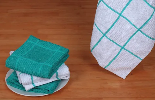 Miniatura 3 de AMOUR INFINI Paquete de 4 Toallas de Cocina Absorbentes, de Secado Rápido de Algodón Terry Premium Paños de Cocina con Asa para Colgar 16 x 28 Caja