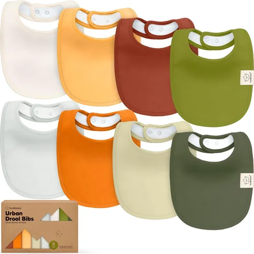 Miniatura 19 de Paquete de 8 baberos orgánicos para bebés niños, niñas - baberos de algodón suave para babear y dentición para bebé niña y niño, extra absorbentes