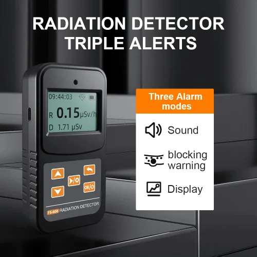 Miniatura 4 de Detector de Radiación Nuclear, Contador Geiger con Sonido de Clic para Rayos Beta Gamma X, Dosímetro Radioactivo de Alarma Portátil para Tratamiento