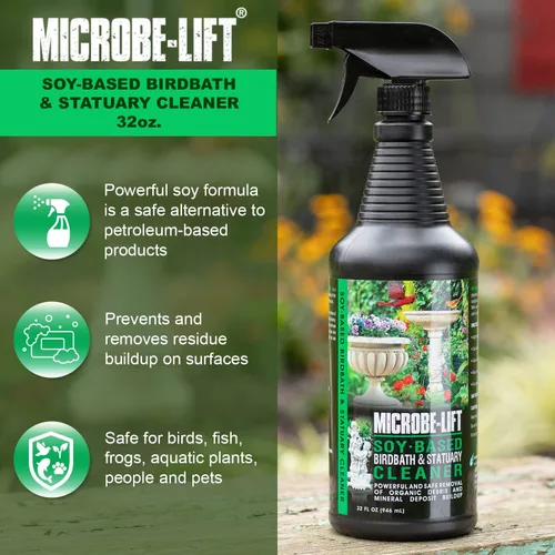 Miniatura 3 de Microbe-Lift Limpiador de estatuas y baño para pájaros a base de soja, 32 onzas, seguro para pájaros, limpia estatuas de jardín, piedra, ladrillo