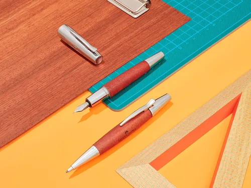Miniatura 2 de Faber-Castell e-motion Pluma estilográfica, Madera y Cromo Marrón - Extra Fina Madera de pera marrón