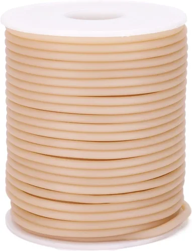 Miniatura 34 de FASHEWELRY 3 rollos de cables de goma huecos para tejer, cable de peluquero de 0.079 pulgadas (0.079 in), cables de silicona para tejer puntada