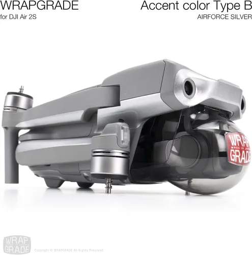 Miniatura 6 de WRAPGRADE Funda compatible con DJI Air 2S Color de acento B (Airforce Silver)