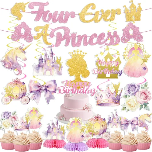 Miniatura 27 de 35 decoraciones de cumpleaños con texto en inglés "Isn't She Onederful", decoraciones de primer cumpleaños para niñas, fácil instalación, incluye