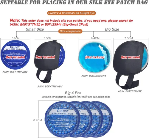 Miniatura 5 de Parches de ojo de hielo para ojos hinchados, almohadilla de parche médico refrescante para ojos de gel, paquete de gel para terapia fría y caliente