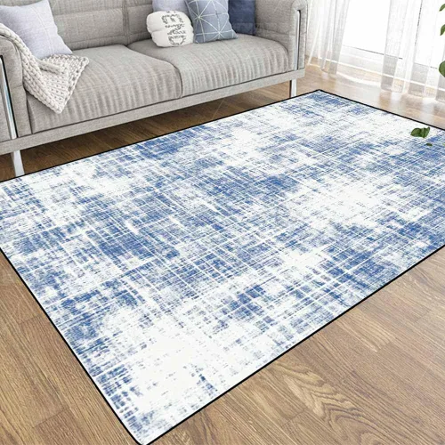 Miniatura 44 de TOMWISH - Alfombra abstracta pintada a mano en blanco y negro con pintura dorada, sala de estar, dormitorio, decoración de suelo, alfombra