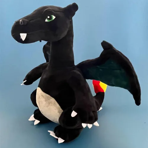 Miniatura 2 de CHAOZI0 Dragón de peluche con alas malvadas, dragón que respira fuego, juguete de peluche de dragón de fuego, almohada, compañero para niños