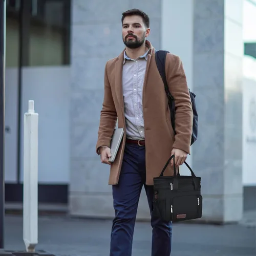 Miniatura 8 de MIYCOO – Bolsa de almuerzo y lonchera para hombres y mujeres, bolsa de almuerzo doble con aislamiento a prueba de fugas, suave y grande, lonchera