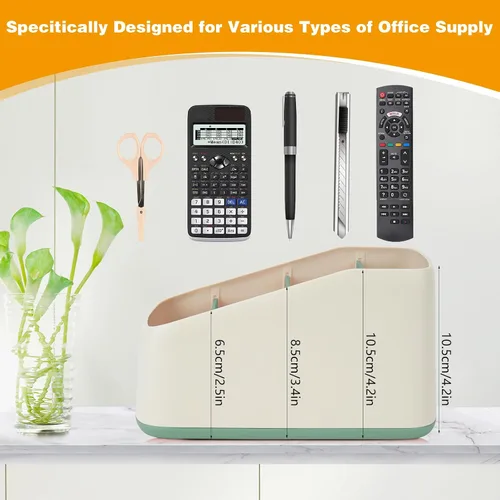 Miniatura 3 de Caja organizadora de soporte para control remoto de TV con 4 compartimentos, bandeja para escritorio, organizador de almacenamiento de escritorio
