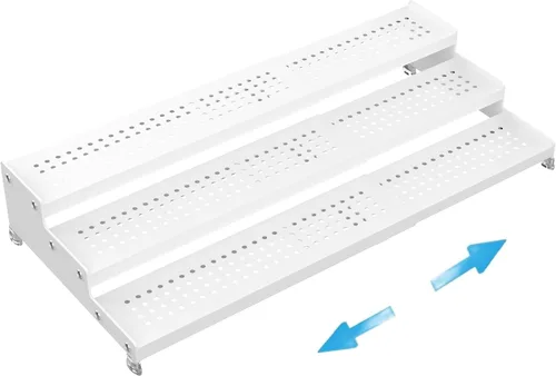 Miniatura 13 de Organizador de especias expandible con estante de 3 niveles, diseño moderno resistente, antideslizante y visibilidad, ideal para armario de cocina