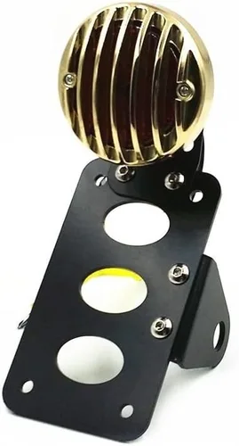 Miniatura 10 de Parrilla de motocicleta, lámpara de luz trasera para Harley Honda, Kawasaki, Suzuki, Yamaha, Triumph, Victory, XL, FL CB, Cafe racer, Bobber Cromado