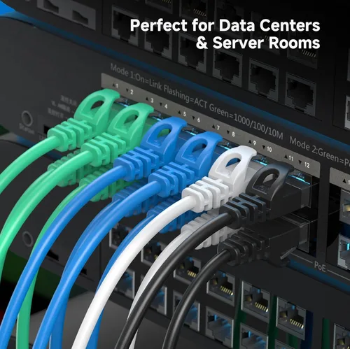 Miniatura 7 de Cable Matters Paquete de 5 cables Ethernet Cat 6 cortos sin enganches de 10 Gbps, cable Cat 6 de perfil delgado, cable Cat6, cable Ethernet fino