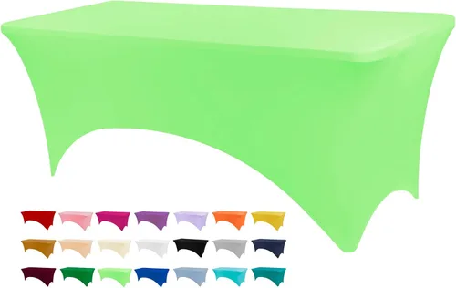 Miniatura 26 de BDDC - Fundas de mesa para mesas de 6 pies, manteles elásticos lavables y resistentes a las arrugas de color azul real de 6 pies para eventos