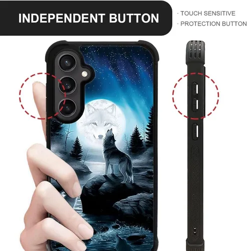 Miniatura 72 de CARLOCA Funda compatible con Samsung Galaxy S22 Ultra, diseño gráfico de Star Howling Wolfs Samsung Galaxy S22 Ultra, diseño gráfico, a prueba