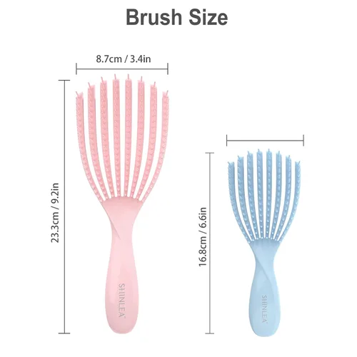 Miniatura 7 de SHINLEA cepillo desenredante para cabello rizado, cepillo de pelo para cabello húmedo y seco, grueso y fino, peina fácilmente el cabello rizado