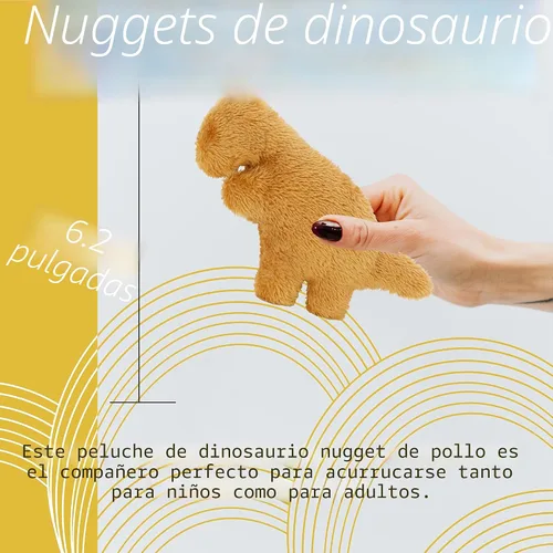 Miniatura 3 de Mini Dinosaurio Nuggets de Pollo de Peluche 4.2 Pulgadas, Almohada de Juguete Relleno de Nuggets de Pollo Frito Dino Realista y Divertido, Regalo