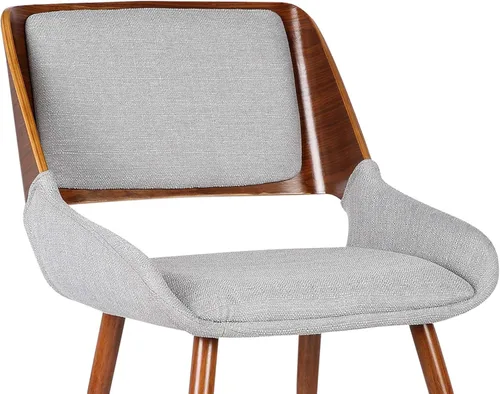 Miniatura 9 de Armen Living Silla de comedor Panda en tela gris y acabado de madera de nogal, 25 pulgadas de profundidad x 20 pulgadas de ancho x 31 pulgadas
