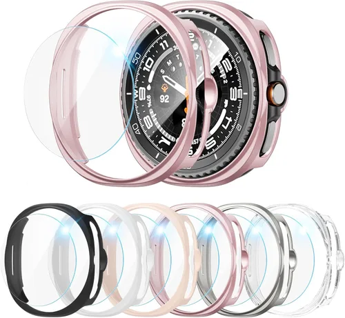 Miniatura 10 de Paquete de 6+6 para Samsung Galaxy Watch 7 Protector de Pantalla de 40mm, Funda de Parachoques de PC Duro con Película de Vidrio Templado Anti-Vaho
