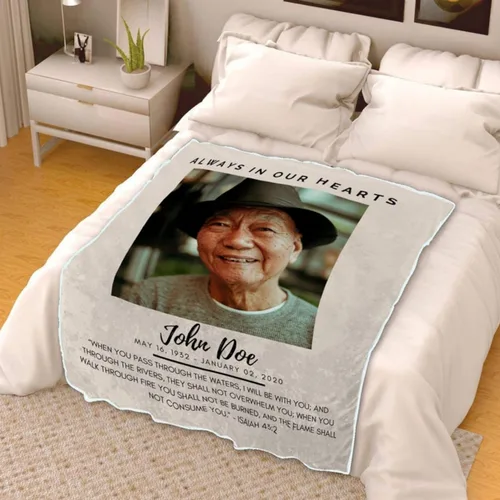 Miniatura 3 de Manta personalizada con foto de condolencias en memoria de un ser querido, regalo de recuerdo para la abuela perdida, manta conmemorativa Manta
