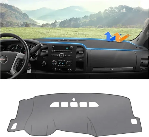 Miniatura 15 de Autorder - Tapete para salpicadero para 2007-2013 Chevy Chevrolet Silverado/GMC Sierra con dos guanteras, accesorios, cubierta de salpicadero