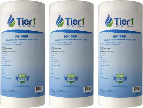 Miniatura 11 de Tier1 Filtro de agua de 1 micrón de 10 x 4.5 pulgadas Filtro de agua de sedimentos de polipropileno hilado para toda la casa Reemplazo