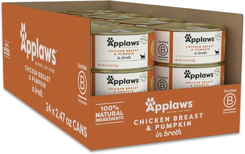 Miniatura 30 de Applaws Alimento húmedo natural para gatos en caldo, alimento húmedo enlatado de ingredientes limitados, sin aditivos, hecho con ingredientes