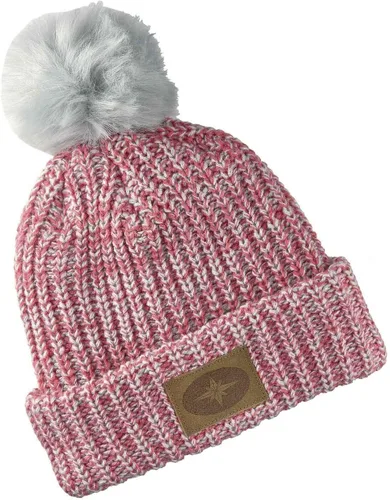 Polaris Snowmobile - Gorro de punto POM para mujer con parche de cuero