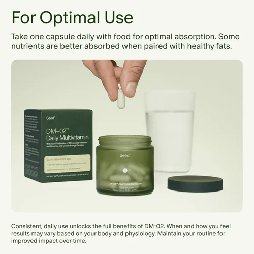 Miniatura 7 de Seed DM-02 Multivitamínico diario – Vitaminas y minerales esenciales 100% DV para mujeres y hombres – Ayuda a llenar los vacíos diarios