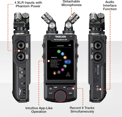 Miniatura 3 de TASCAM Grabadora de campo multipista Portacapture X8 de 32 bits y 8 canales
