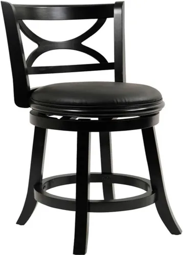 Boraam Florence Taburete giratorio de madera con altura de mostrador - Black Sandthru