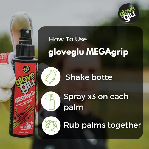 Miniatura 5 de Gloveglu MEGAgrip - Spray de agarre para guantes de portero Guante de portero avanzado Reviver Captura mejorada y mejor manejo del balón