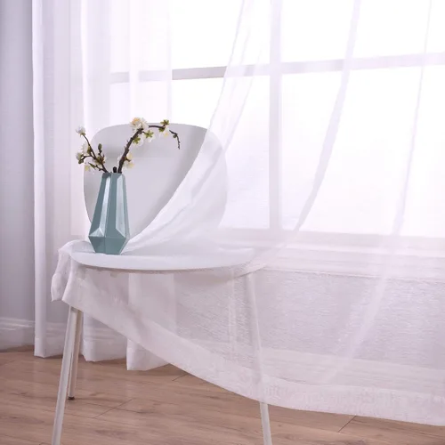Miniatura 5 de KOUFALL Cortinas traslúcidas de 120 pulgadas de 2 paneles con ojales, juego extra largo de 10 pies de largo, cortinas altas para ventana grande, 52
