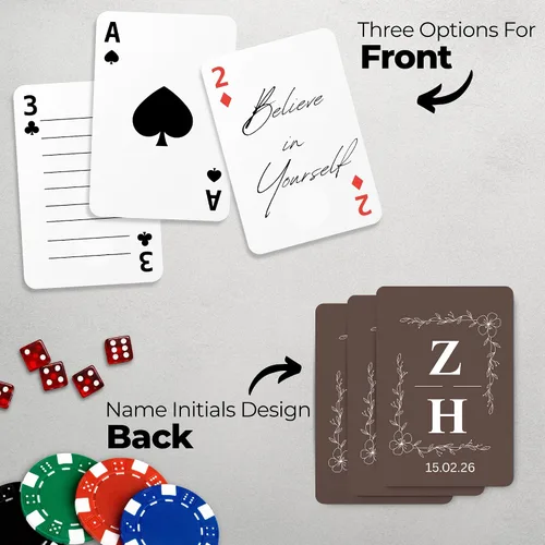 Miniatura 3 de Baraja personalizada de cartas – Monograma personalizado con iniciales de nombre – Recuerdos de boda, aniversario, fiesta y evento – Alternativa