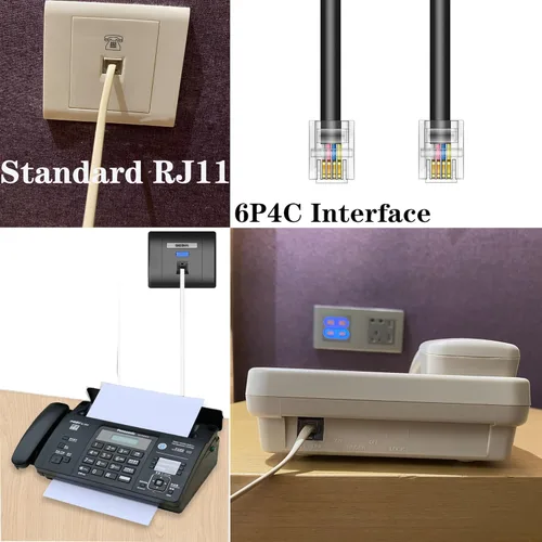 Miniatura 3 de Cable de extensión de teléfono, cable de línea de teléfono (15 pies - Negro) con conector RJ11 estándar