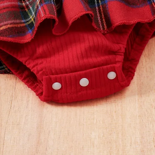 Miniatura 6 de Mameluco de Navidad para niñas recién nacidas, falda de malla de terciopelo rojo, traje de primera Navidad, regalo de Navidad