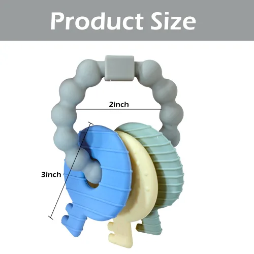 Miniatura 3 de Llaves de mordedor para bebés, llaves de dentición, juguetes para bebés de 3 a 18 meses, juguetes sensoriales para masticar, sin BPA, para aliviar