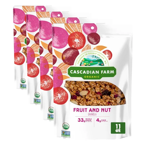 Miniatura 22 de Cascadian Farm Granola orgánica, cereal de almendras de chocolate oscuro, bolsa resellable, 11 onzas