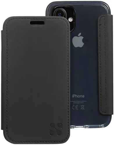 Miniatura 44 de SafeSleeve Funda de piel tipo cartera desmontable para iPhone 14 con bloqueador EMF para teléfono celular con 3 tarjeteros y soporte ajustable