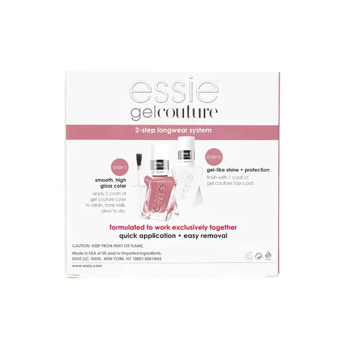 Miniatura 4 de essie Kit de esmalte de uñas de gel, esmalte de uñas malva + capa superior, Take Me To Thread, 0.46 onzas cada uno