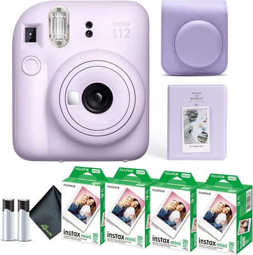 Miniatura 8 de Cámara instantánea Fujifilm Instax Mini 12 en color rosa floreciente, paquete de película Fuji Instax Mini (20 hojas) + estuche de transporte