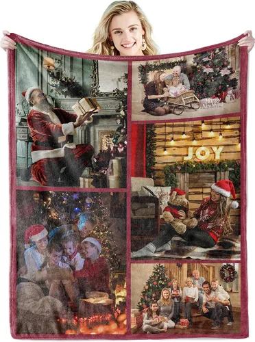 Miniatura 12 de Youltar Regalos personalizados para el día de la madre para mamá, manta de fotos personalizada de hija e hijo, 6 collages de fotos de 30 x 40