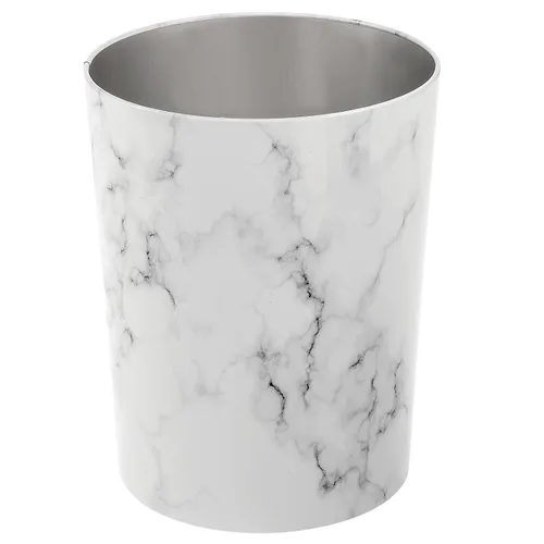 Miniatura 4 de mDesign Round Metal Small 1.7 Gallon Recycle Trash Can Wastebasket, Garbage Container Bin for Bathrooms, Kitchen, Bedroom, Home Office - Durable